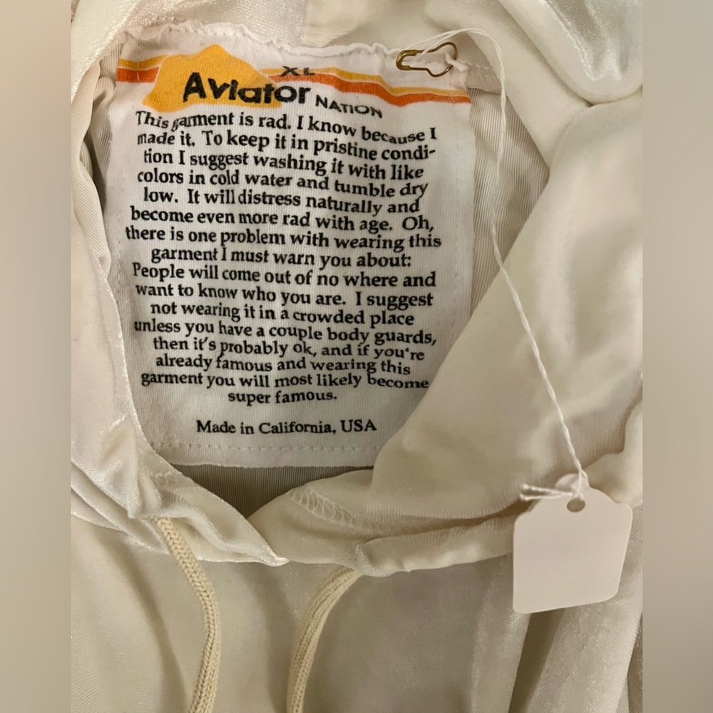 LIKE NEW Aviator Nation | Unisex Drawstring Hoodie with Multicolor Stripes - Picture 10 of 12